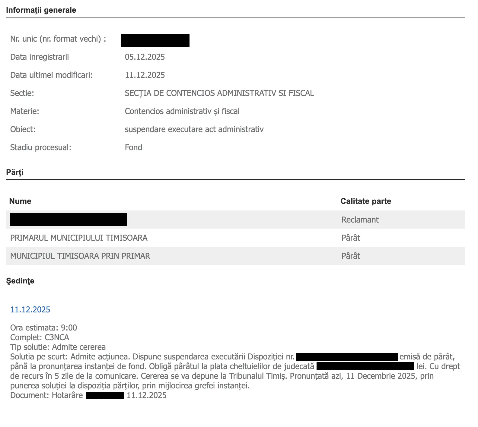 Instanța suspendă închiderea unui local HoReCa din Timișoara